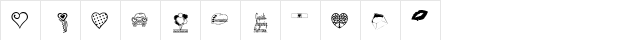 KR Valentine Dings Regular  glyph index