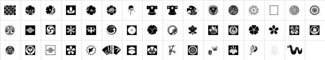 OrientalDesign Regular  glyph index
