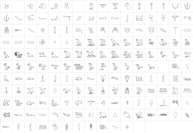 GlyphBasic2 Regular  glyph index
