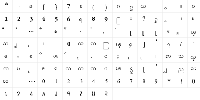 A_ShanBB Normal  glyph index