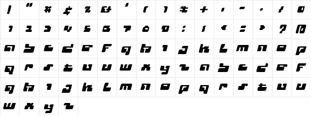 Cyclops Regular  glyph index