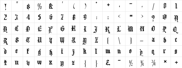 Kingthings Spikeless Regular  glyph index