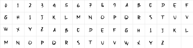 Nazumi Font Regular  glyph index