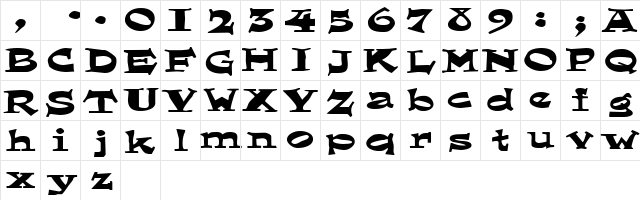 LoungerExtended Regular  glyph index