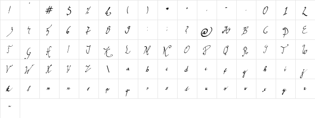graceful regular Regular  glyph index