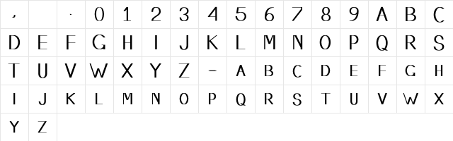 Stembase Regular  glyph index