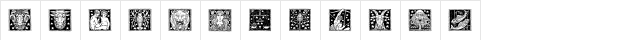 Zodiac02 Regular  glyph index