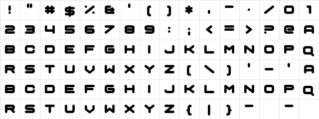 Sci Auralieph Regular  glyph index