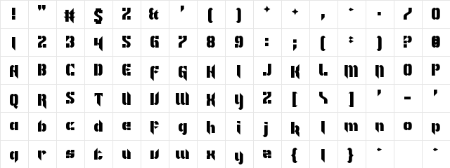 I'm Not Like Most Fonts Regular  glyph index