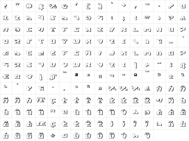 Gyrfalcon 3D 3D  glyph index