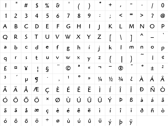 ITCHighlander-Book Book  glyph index