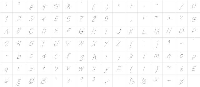 Filament Serie Four  glyph index