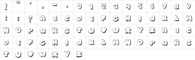 JI Chunky Caps Regular  glyph index