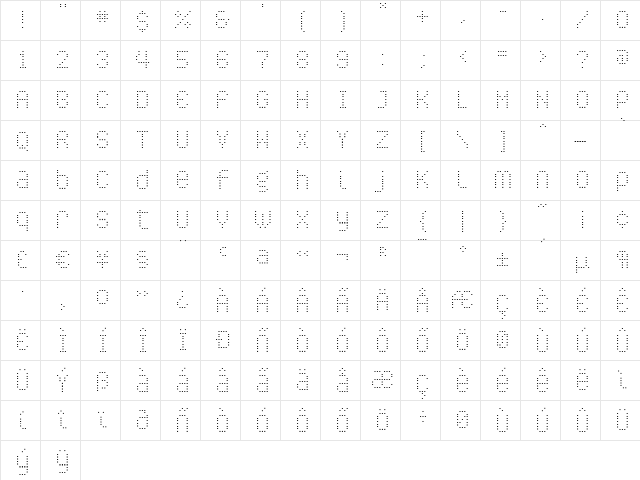 CALIPER 000DL  glyph index