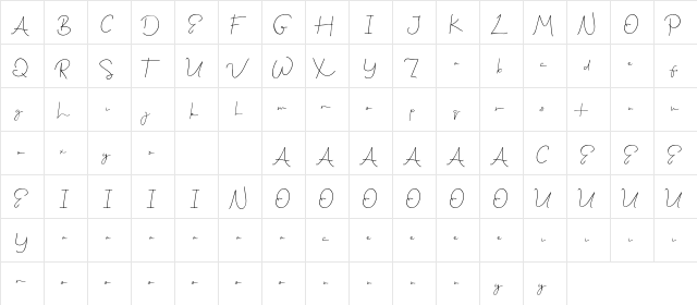 Treated Good Demo Regular  glyph index