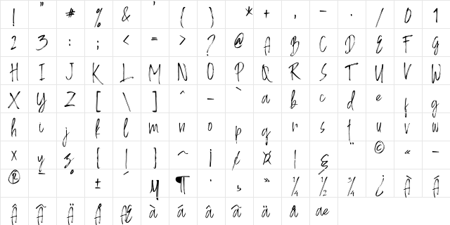 World Pressure Regular  glyph index