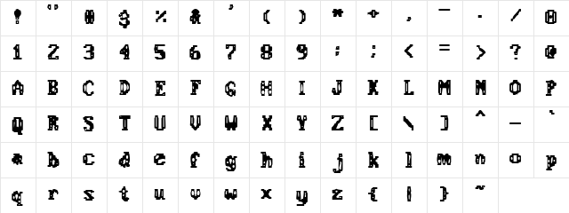 Chemical Gus Normal  glyph index