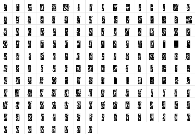 Craft Reversed  glyph index