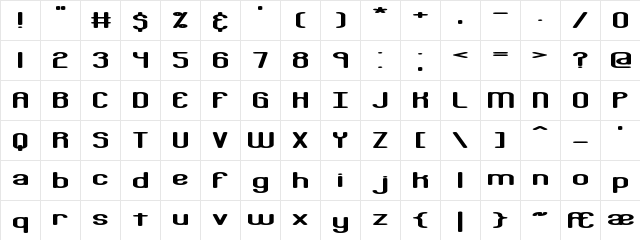 Bobcaygeon BRK Normal  glyph index