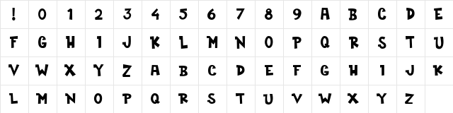 Cogs and Crank DEMO Regular  glyph index