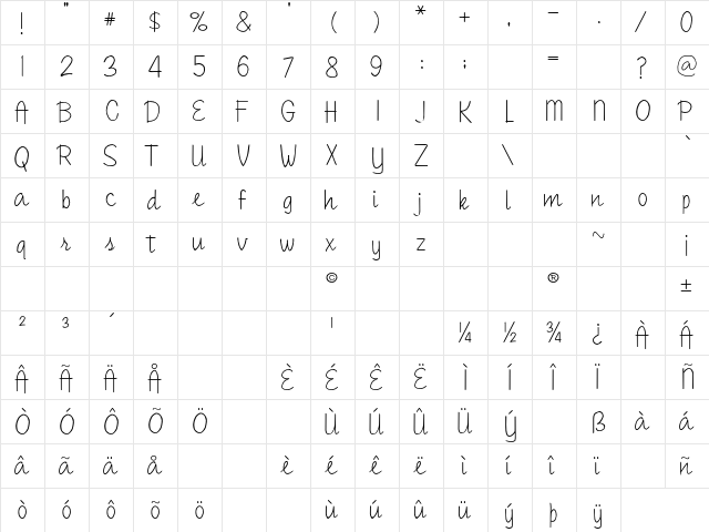 2Bees Champagne Regular  glyph index