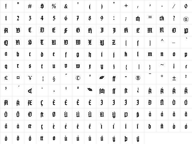 Gotenburg A Bold  glyph index