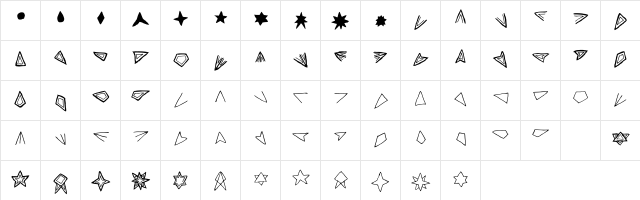 Aster Cipher Regular  glyph index
