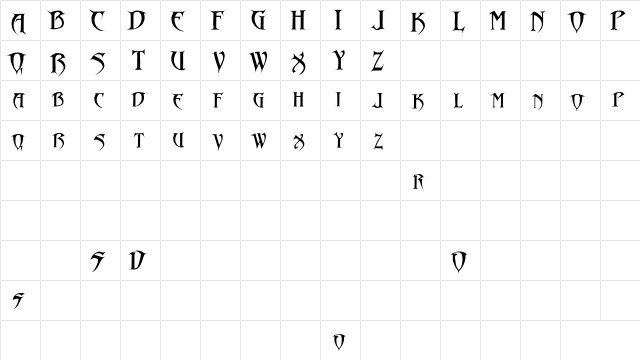 llerAbaddon Regular  glyph index