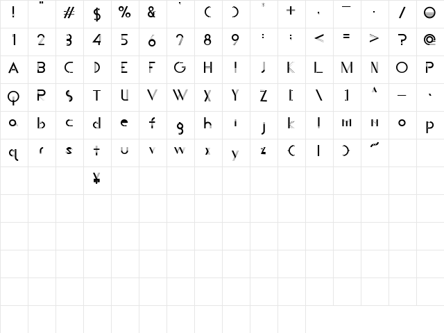 HARP Regular  glyph index