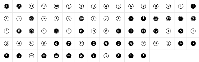 FFDingbats Regular  glyph index