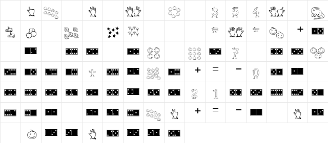 Domino Regular  glyph index