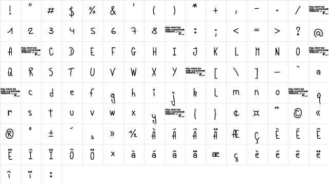 Young Lines Regular  glyph index