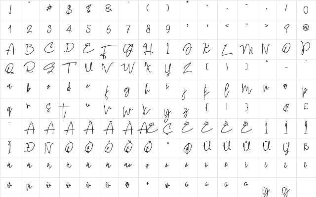 Ottbelix Regular  glyph index