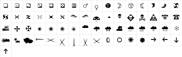 Ozdoby2 Regular  glyph index