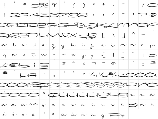 InternationalPalms Regular  glyph index
