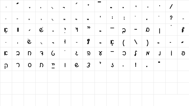 MassoreteSSK Bold  glyph index