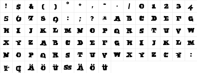 EgyptAxt Regular  glyph index