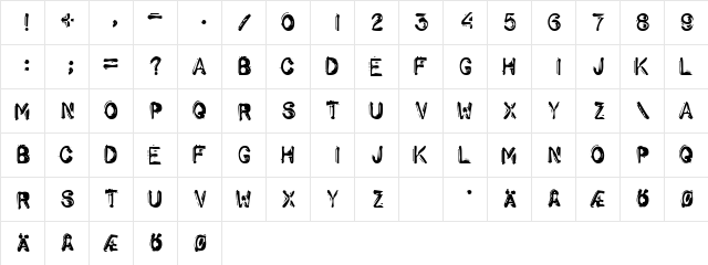 Schwarz Regular  glyph index