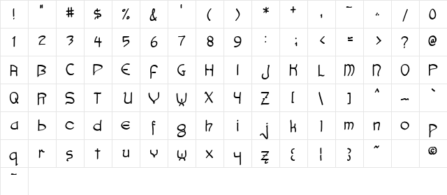 Faerie Moot Simple Regular  glyph index