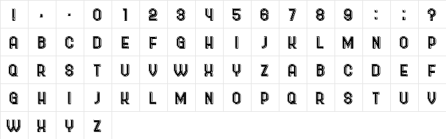 George Regular  glyph index