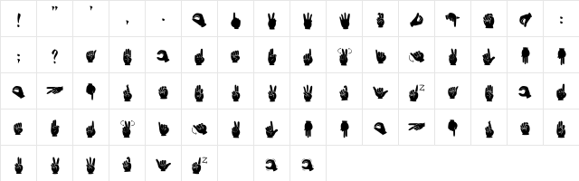 Libras Black 2020 Regular  glyph index