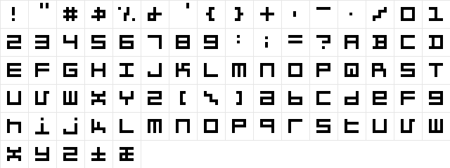 Item Regular  glyph index