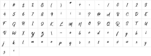 Rollete Qaku Regular  glyph index
