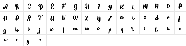 Hiltobe FREE Regular  glyph index