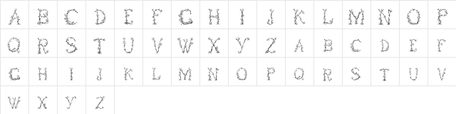 Fleurs de Liane Regular  glyph index