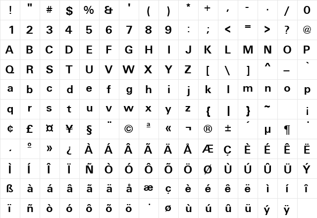 ReferenceSSK Regular  glyph index