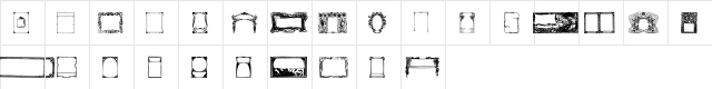 Art Nouveau Frames and Borders Regular  glyph index