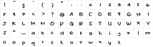 Nutara Regular  glyph index