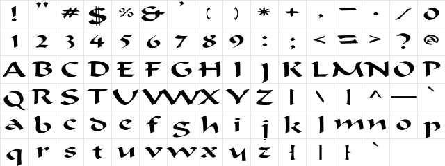 Merlin Expanded Regular  glyph index