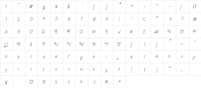 CRU-Dissaramas-Italic Italic  glyph index